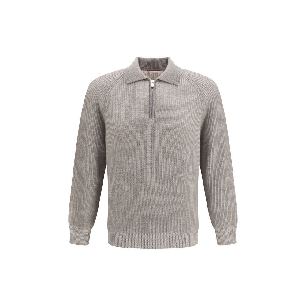 Brunello Cucinelli grijs kasjmieren sweatshirt