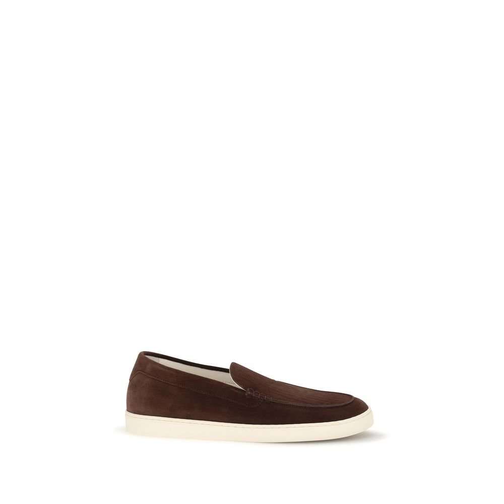 Brunello Cucinelli bordeauxrood kalfsleren instapper loafers