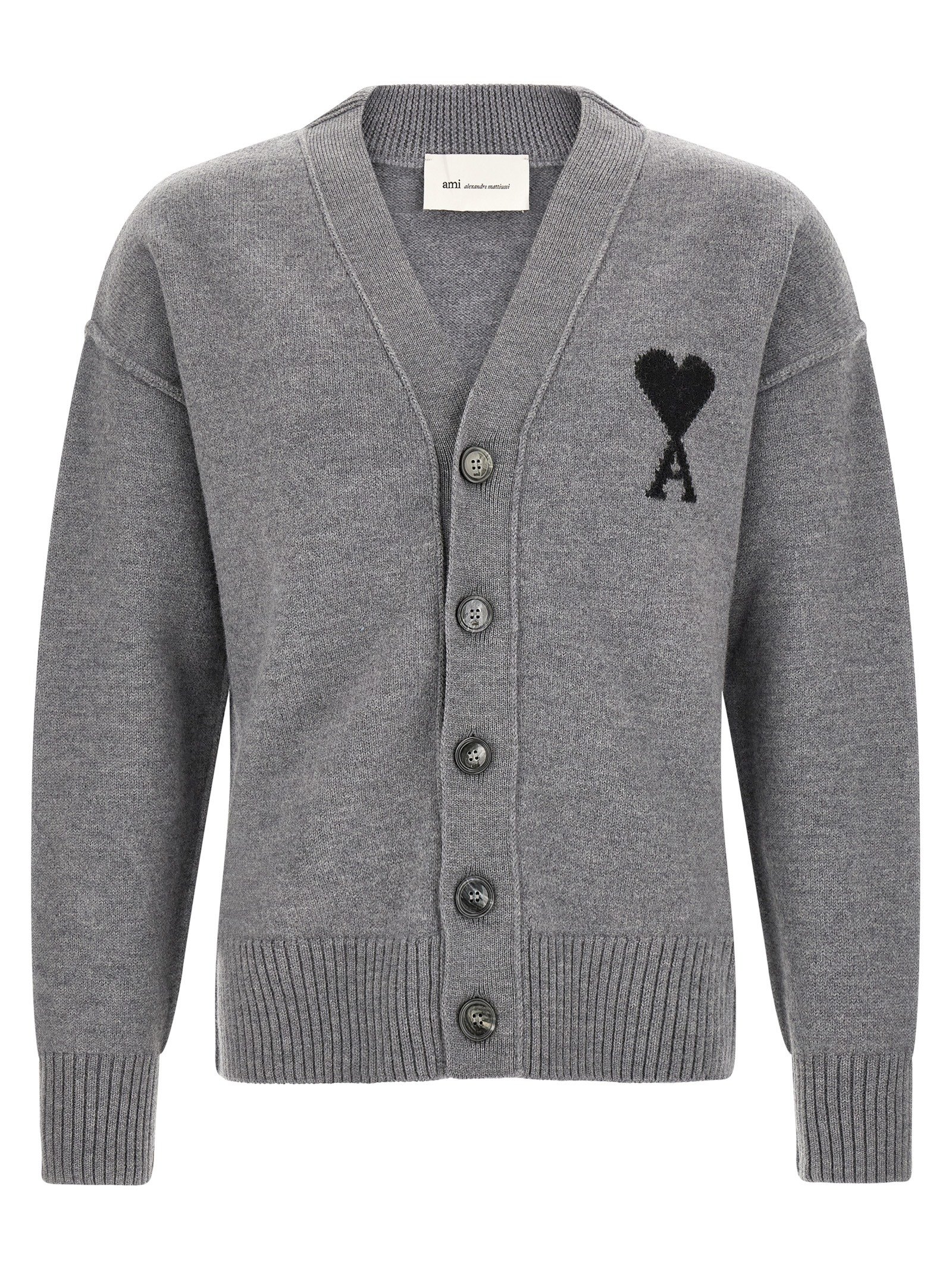 Ami Paris grijs wollen vest