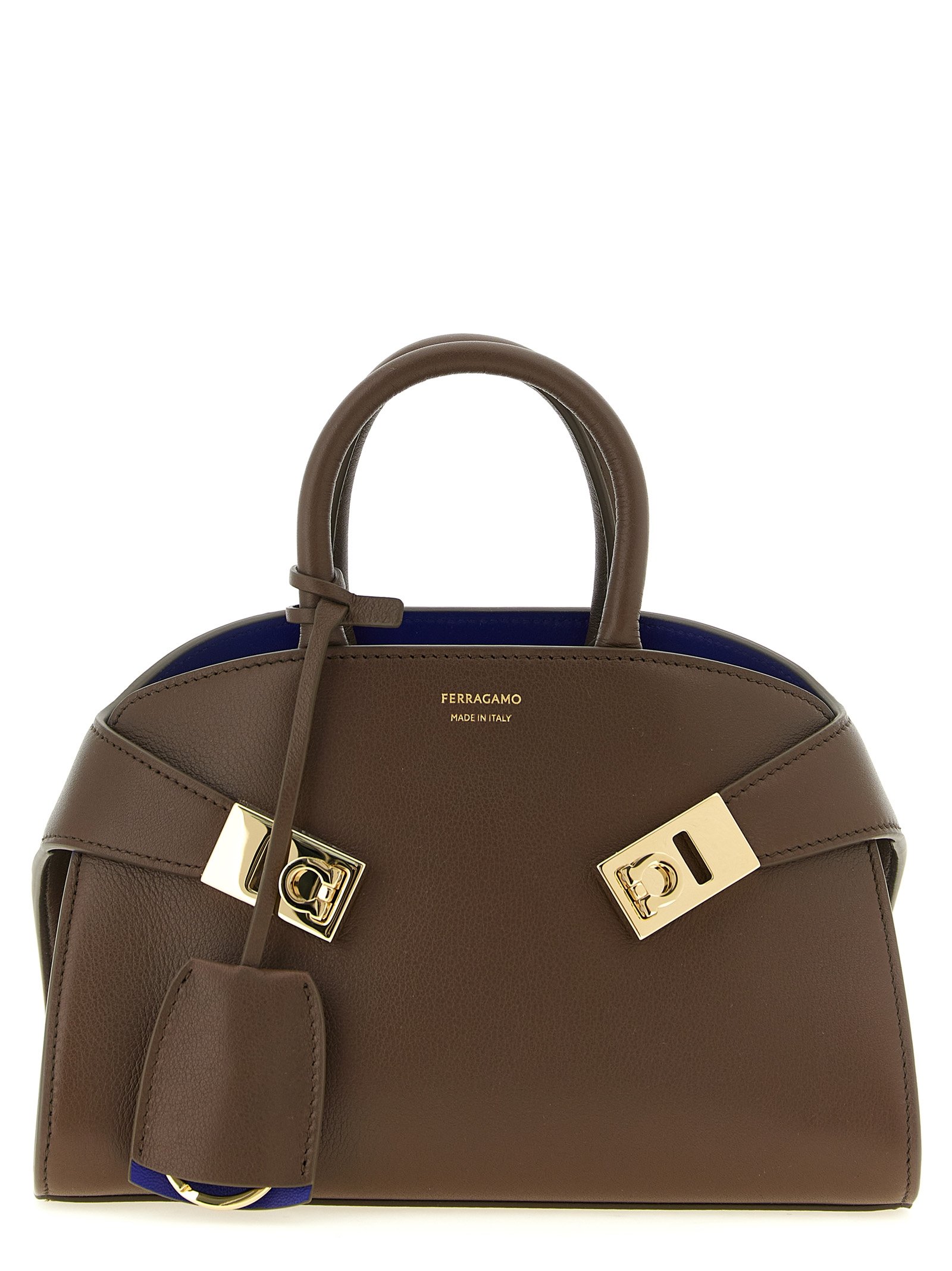 Ferragamo bruin kalfsleren handtas