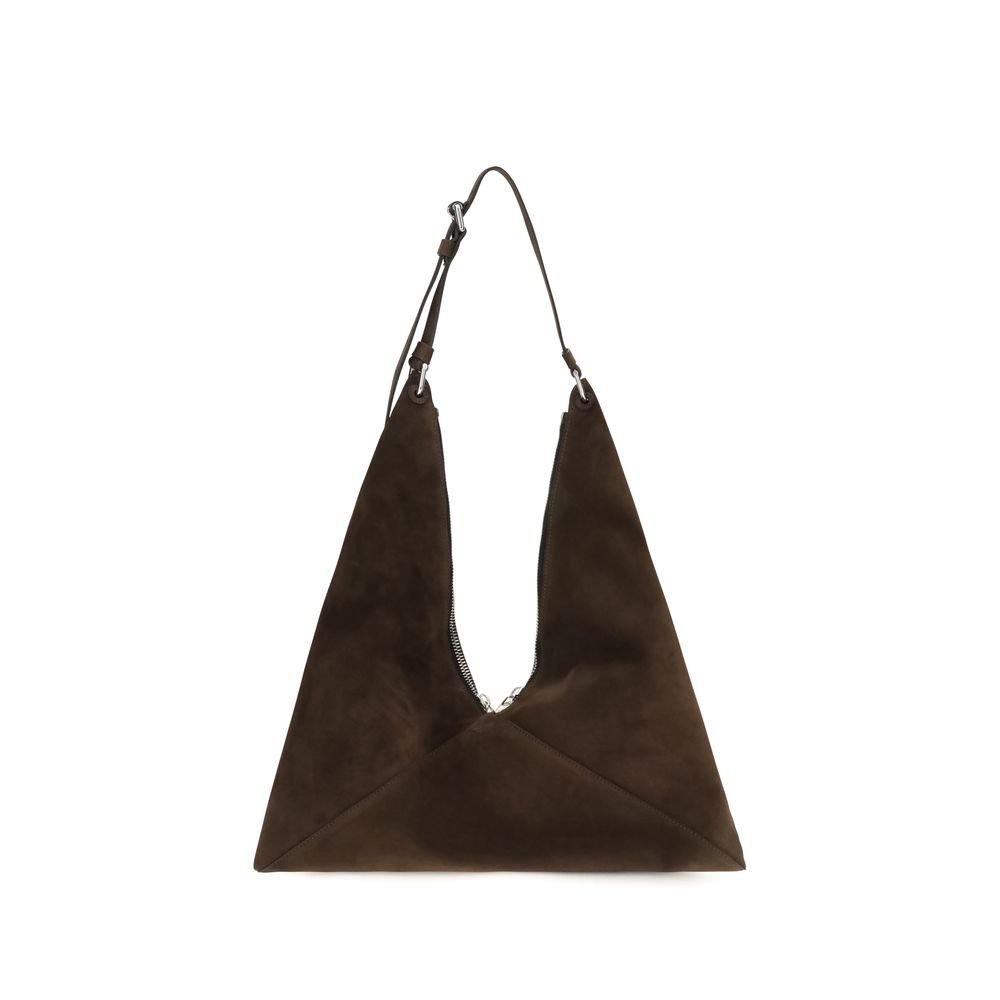 Moschino bruin suède leren schoudertas