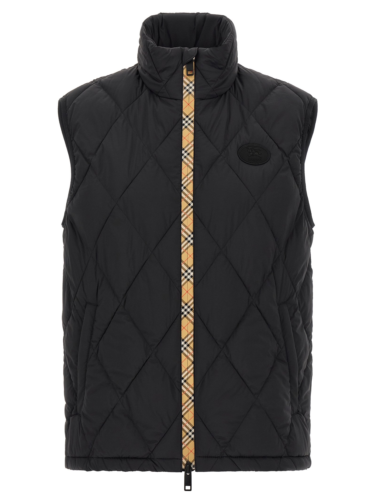 Burberry zwart polyamide mouwloos jas