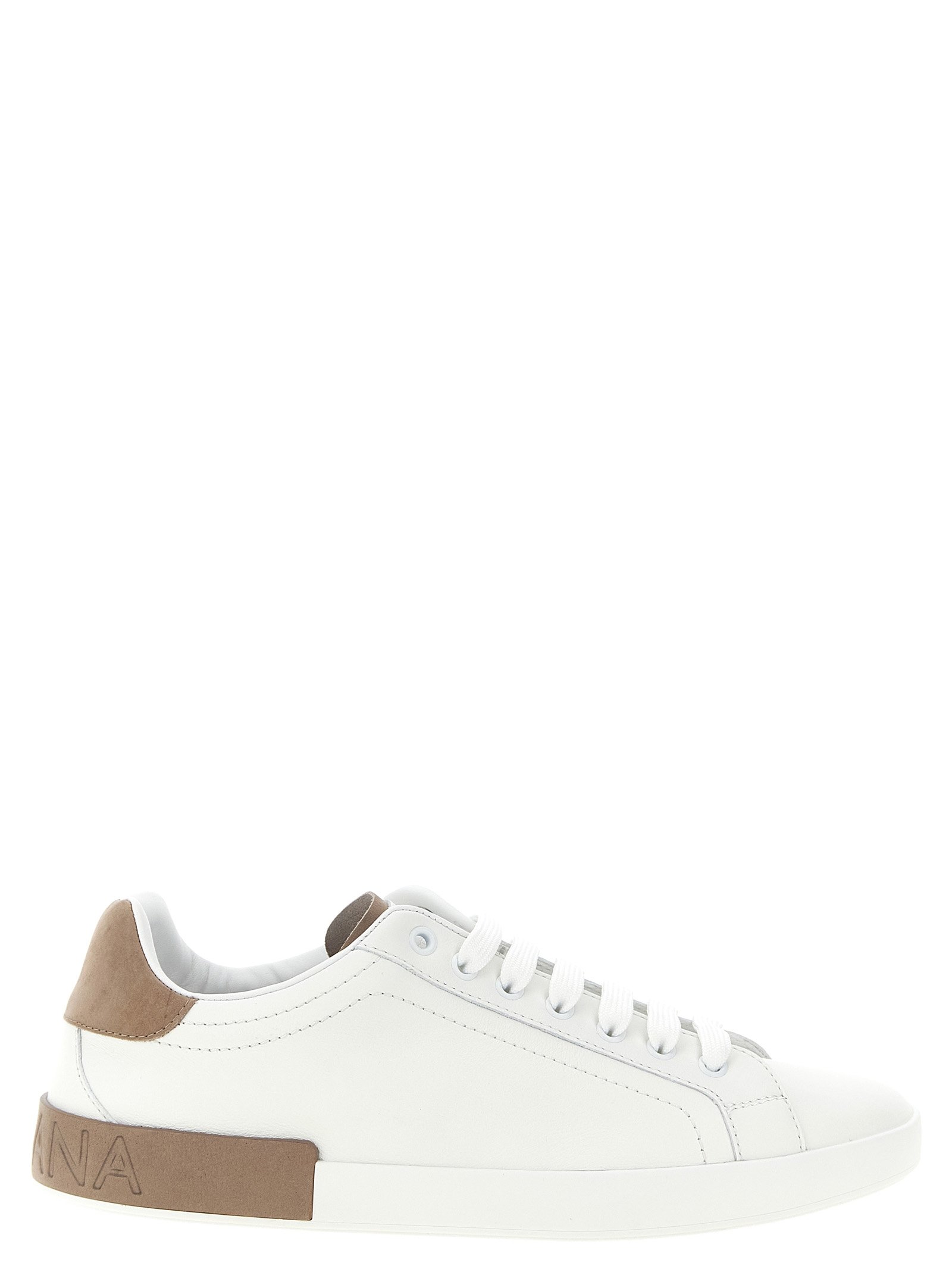Dolce & Gabbana Beige kalfsleren lage sneakers