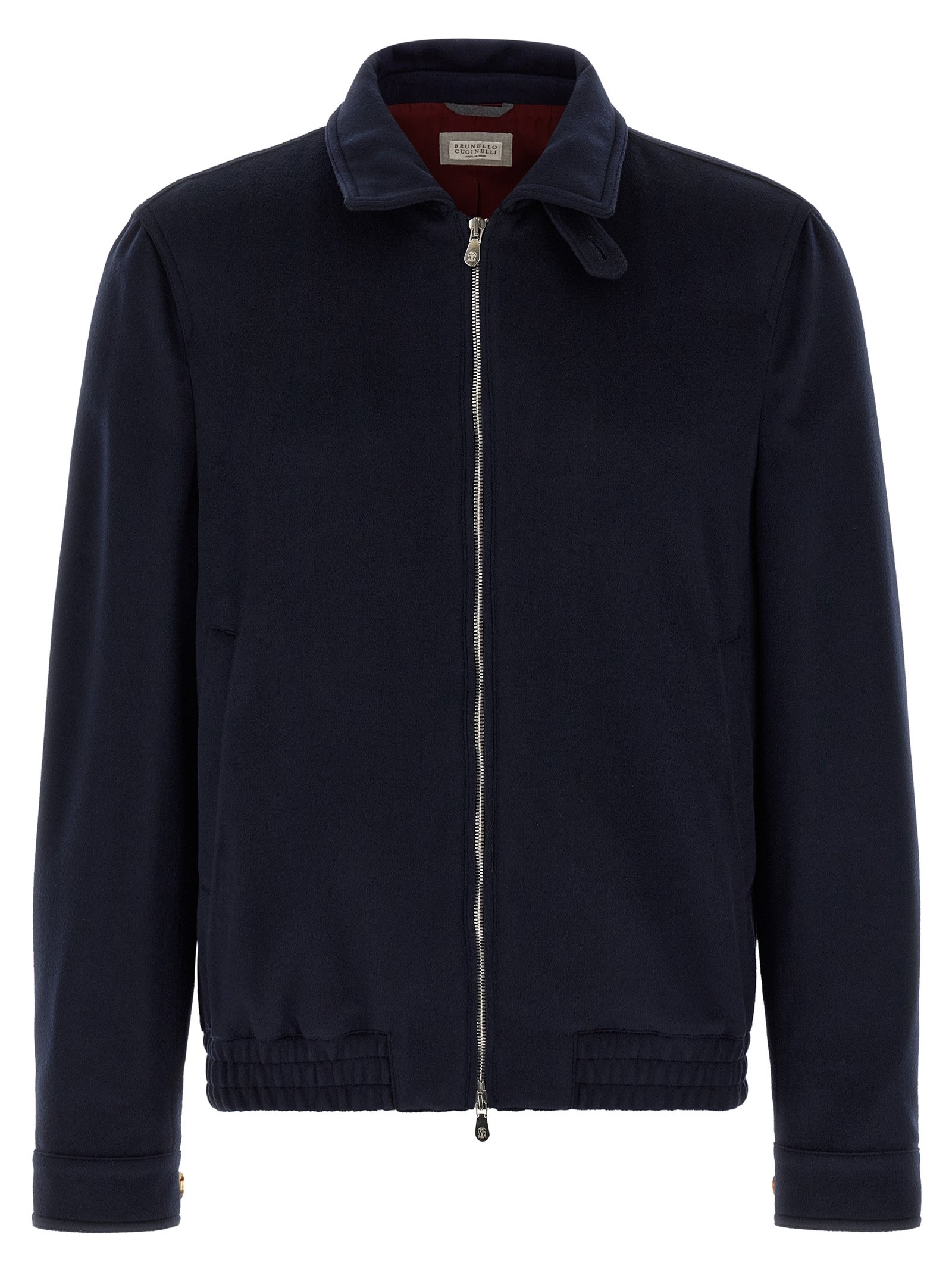 Brunello Cucinelli blauw Virgin wollen Bomber