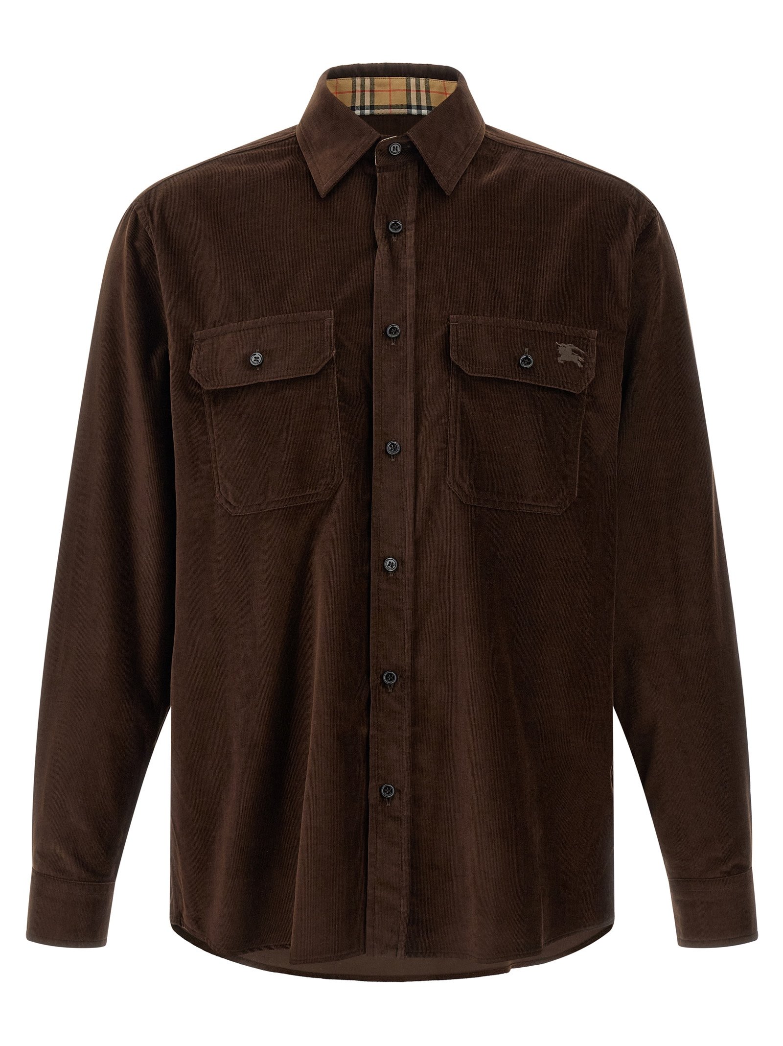 Burberry bruin katoenen blouse