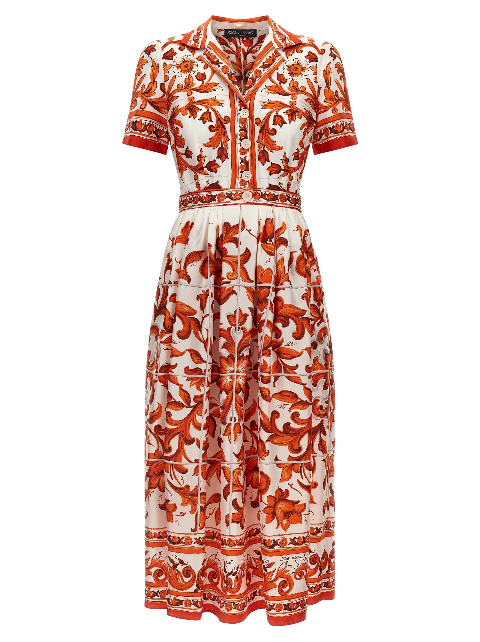 Dolce & Gabbana oranje zijden Midi jurk