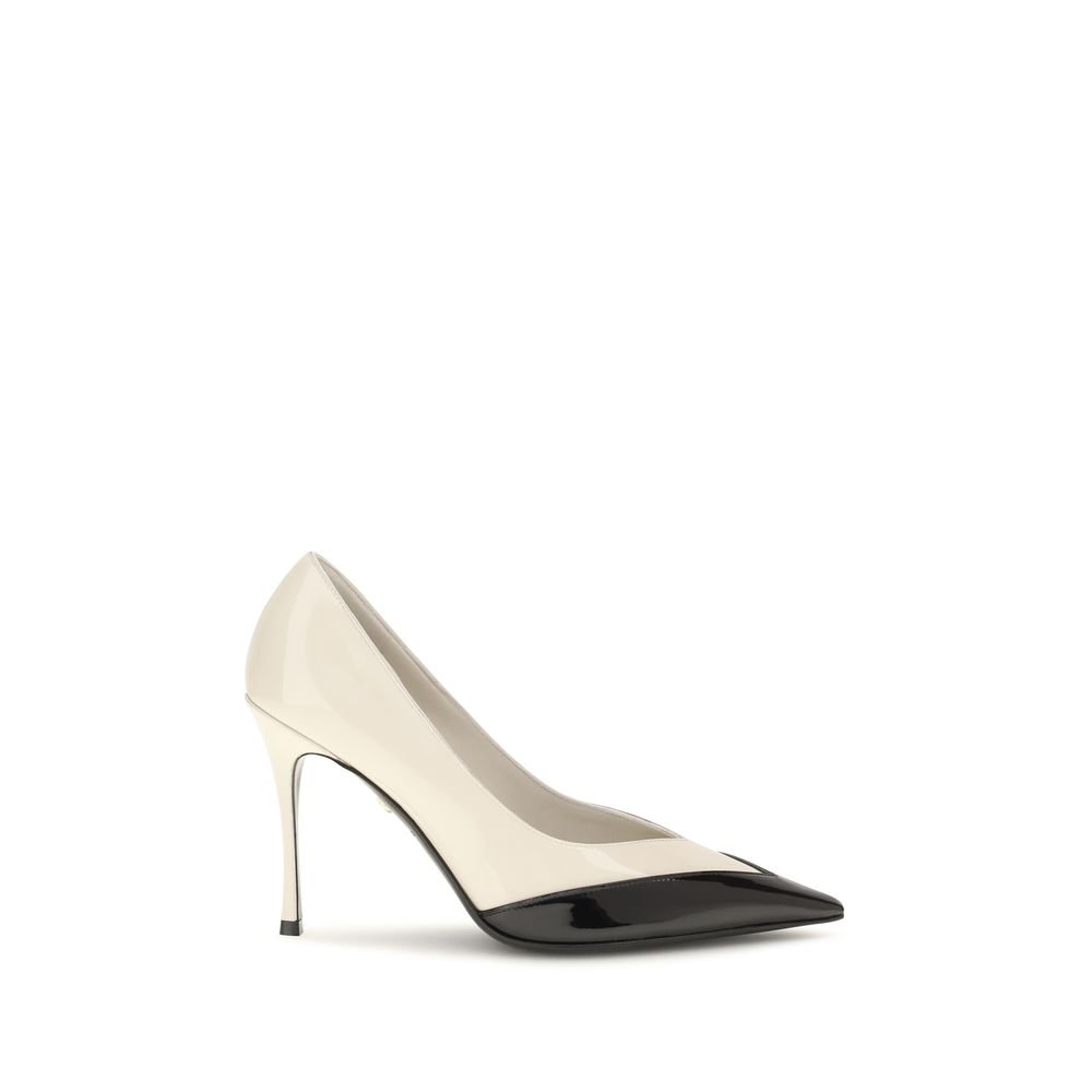 Ferragamo meerkleurig kalfsleren hoge hak pumps
