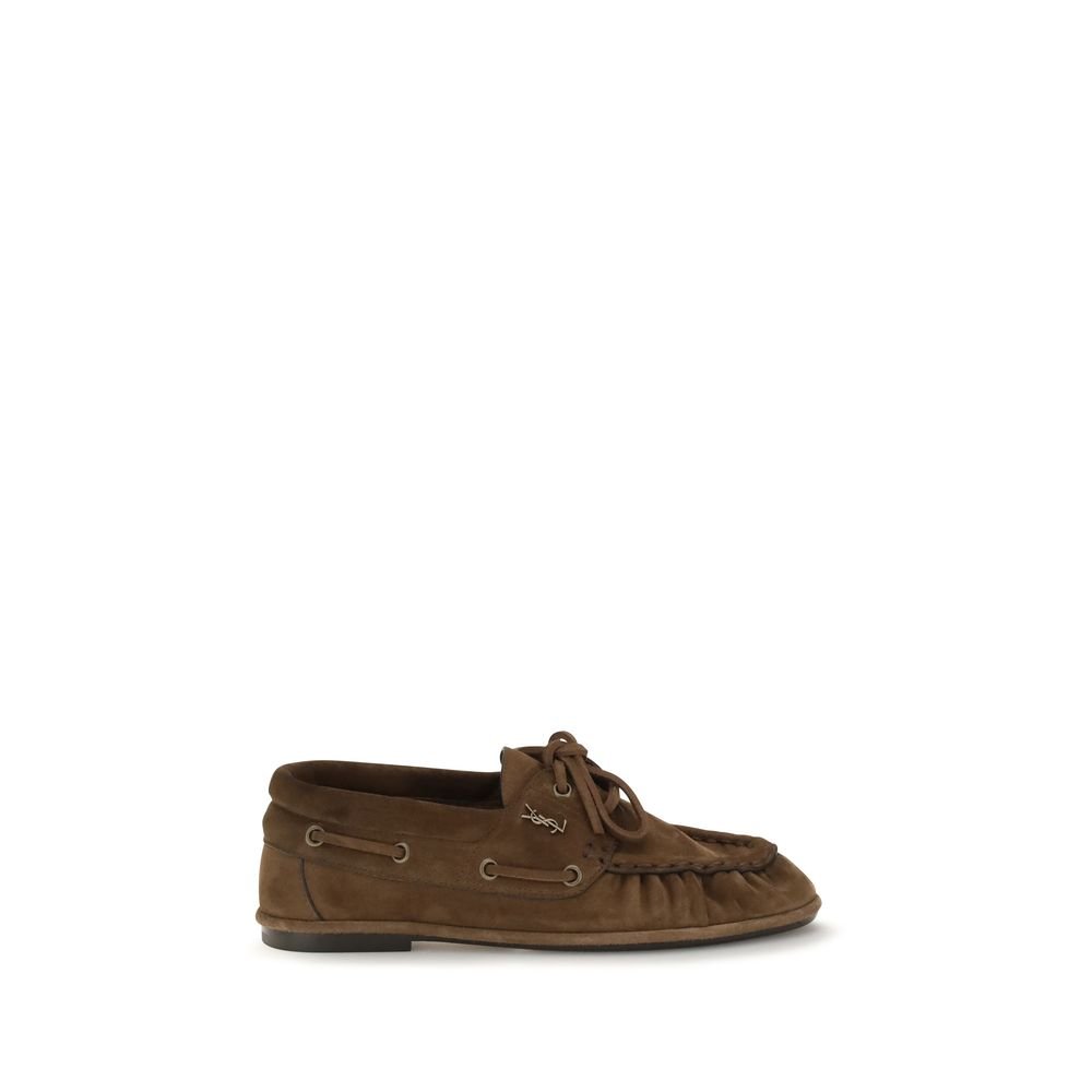 Saint Laurent bruin suède leren instapper loafers