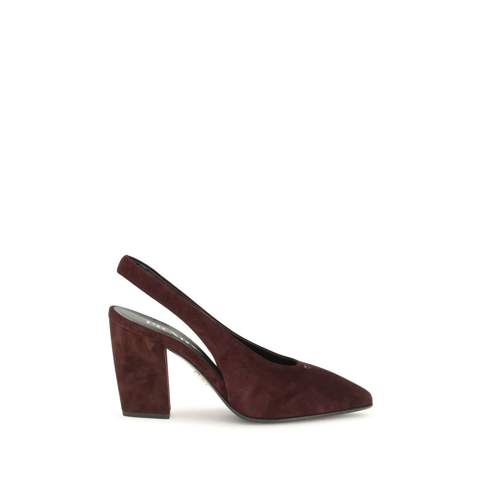 Prada bordeauxrood kalfsleren hoge hak pumps