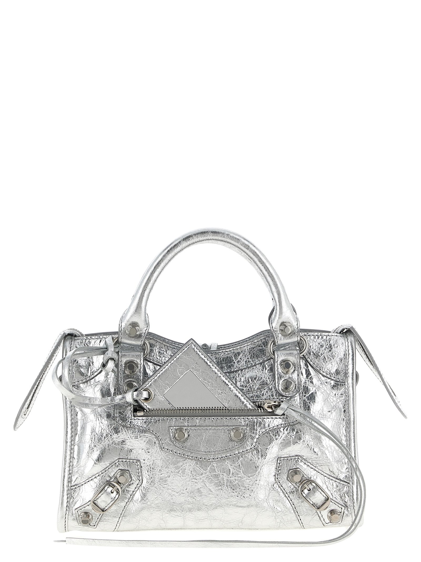 Balenciaga zilverkleurig Lamb leren handtas