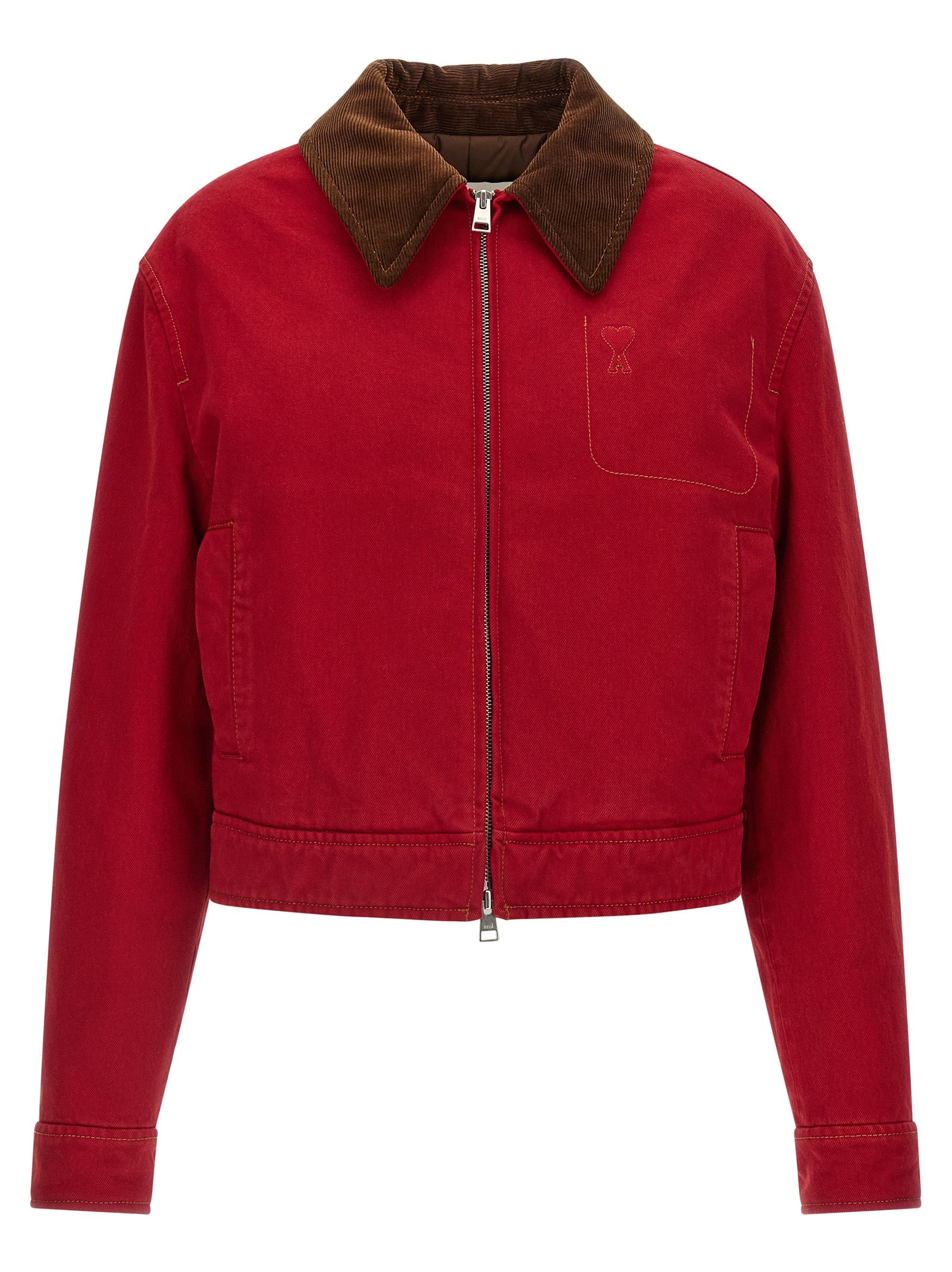 Ami Paris rood katoenen bikerjack