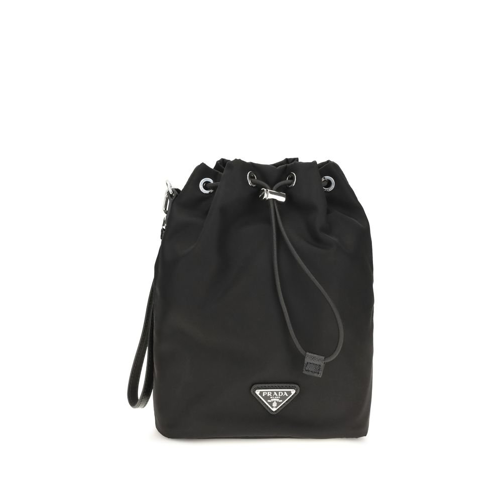 Prada zwart nylon handtas