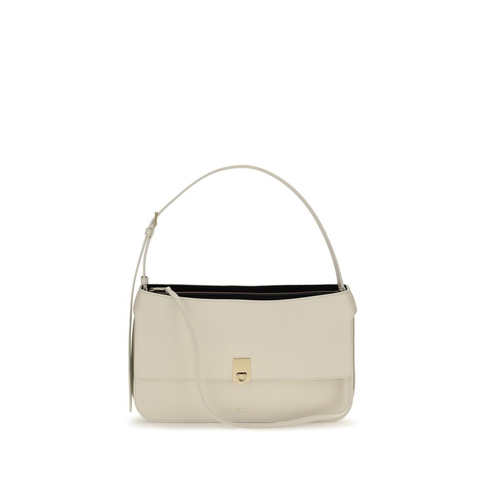 Ferragamo Beige kalfsleren schoudertas