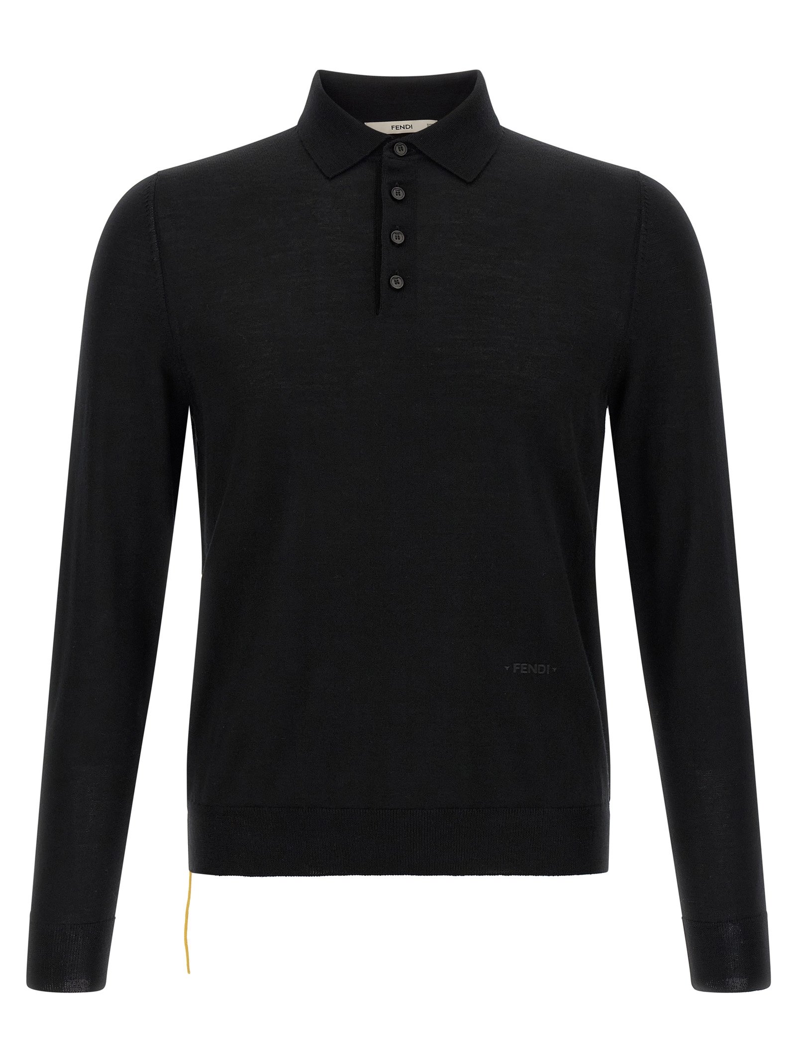 Fendi zwart Virgin wollen poloshirt