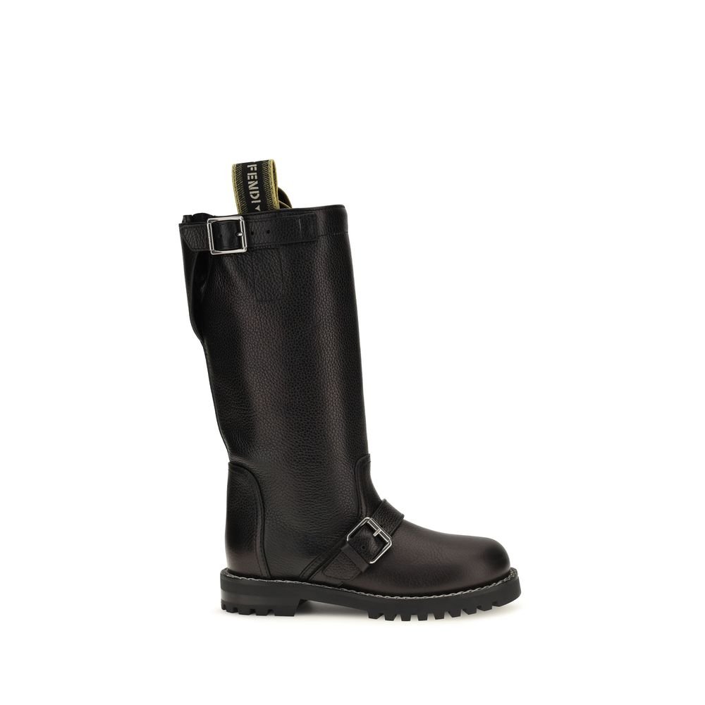 Fendi zwart kalfsleren veterboots