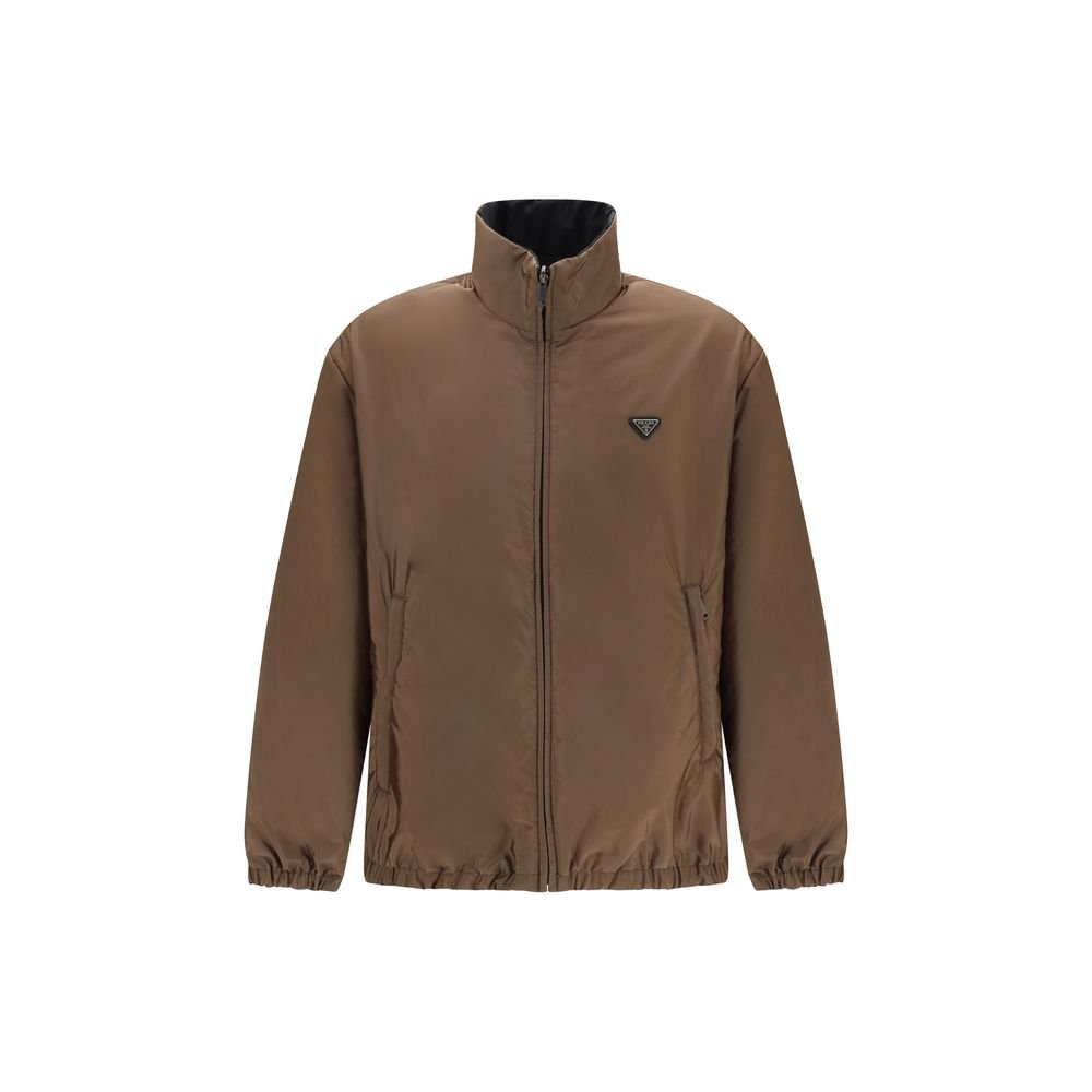 Prada meerkleurig gerecycled polyamide lange jas