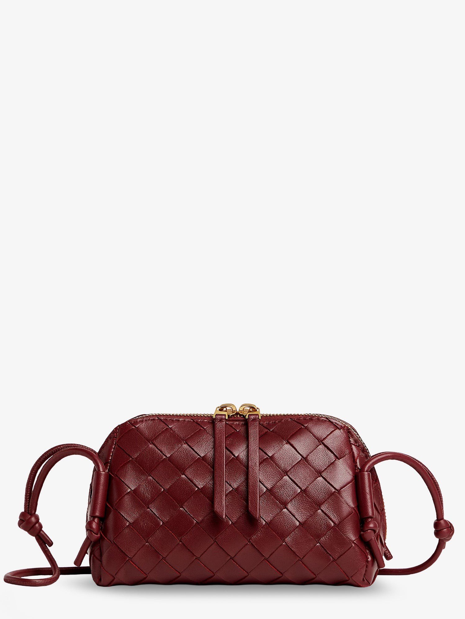 Bottega Veneta Concert pochette leren schoudertas met Intrecciato dessin