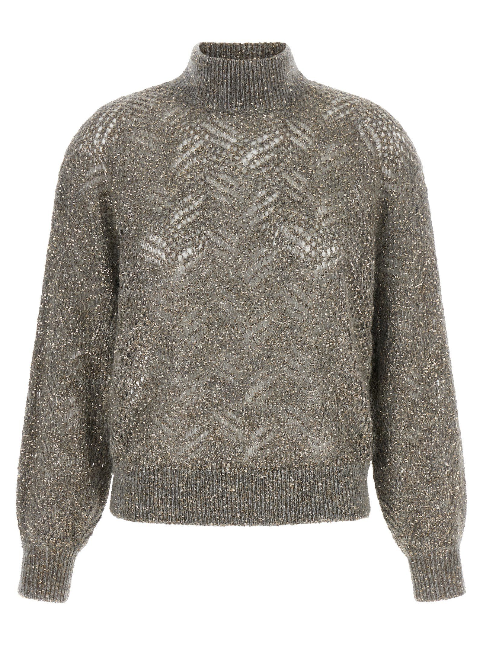 Brunello Cucinelli Dazzling Abstract Leaf trui