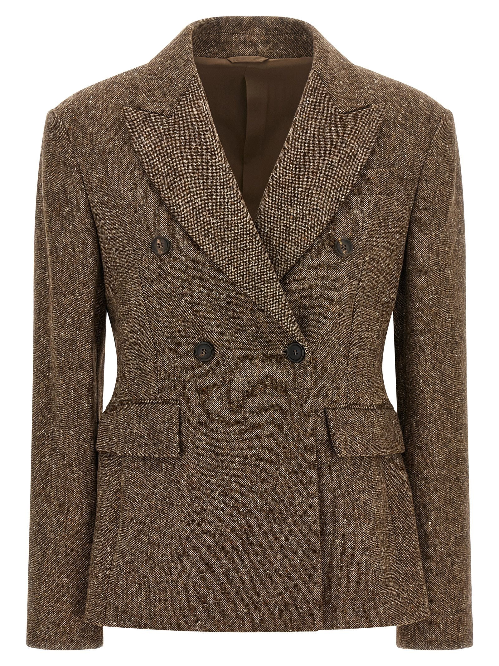 Brunello Cucinelli Donegal wollen double-breasted blazer