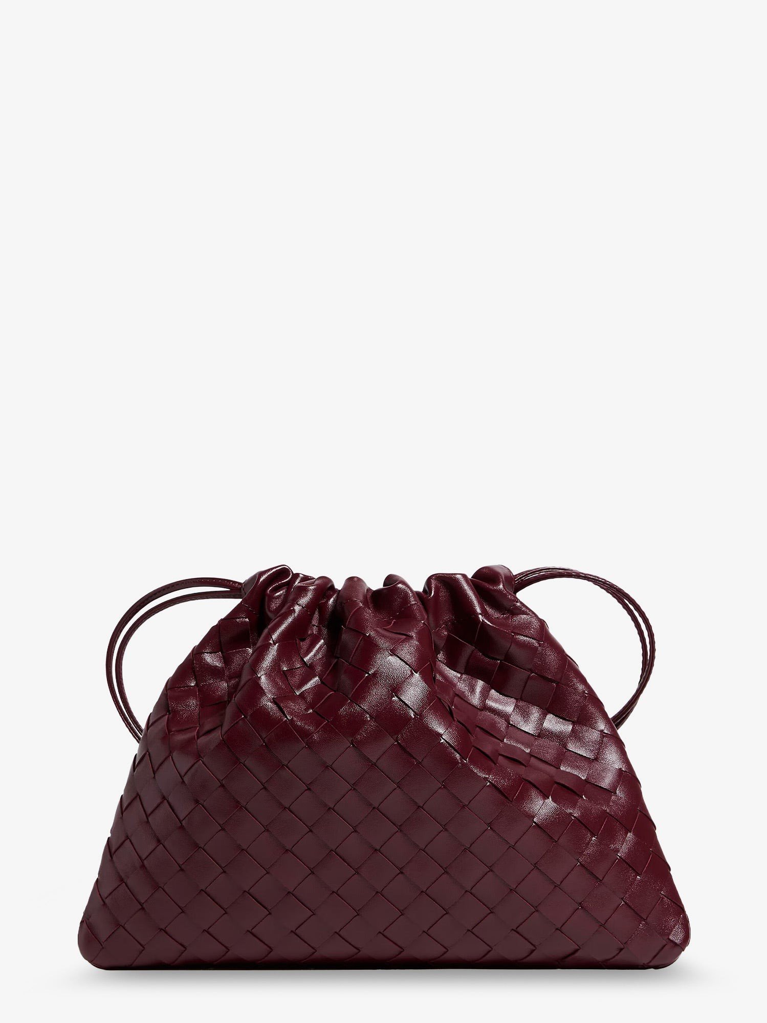 Bottega Veneta Middelgroot Dustbag leren clutch tas met gevlochten effect