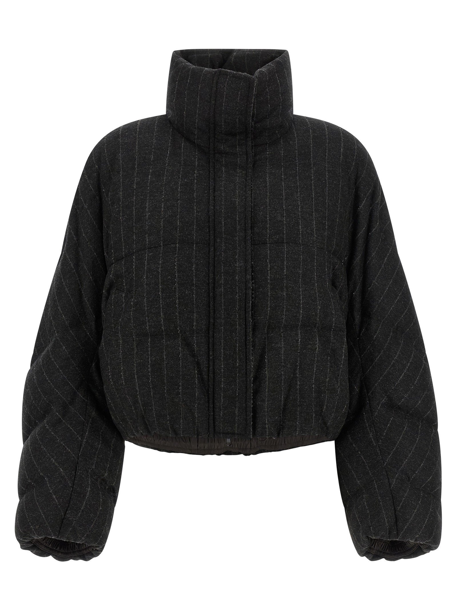 Brunello Cucinelli Micro sequin pinstriped crop donsjas