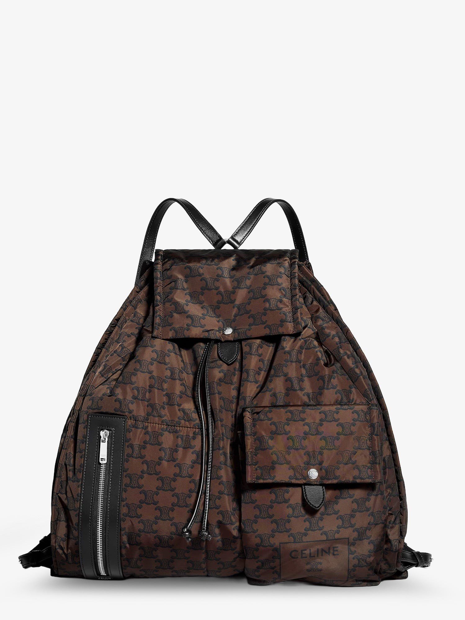 Celine nylon en leren rugzak met Triomphe print