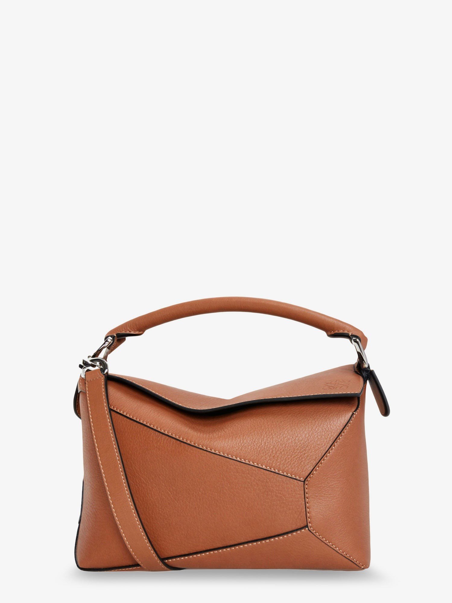 Loewe Puzzle Edge leren handtas met engraved Anagram logo