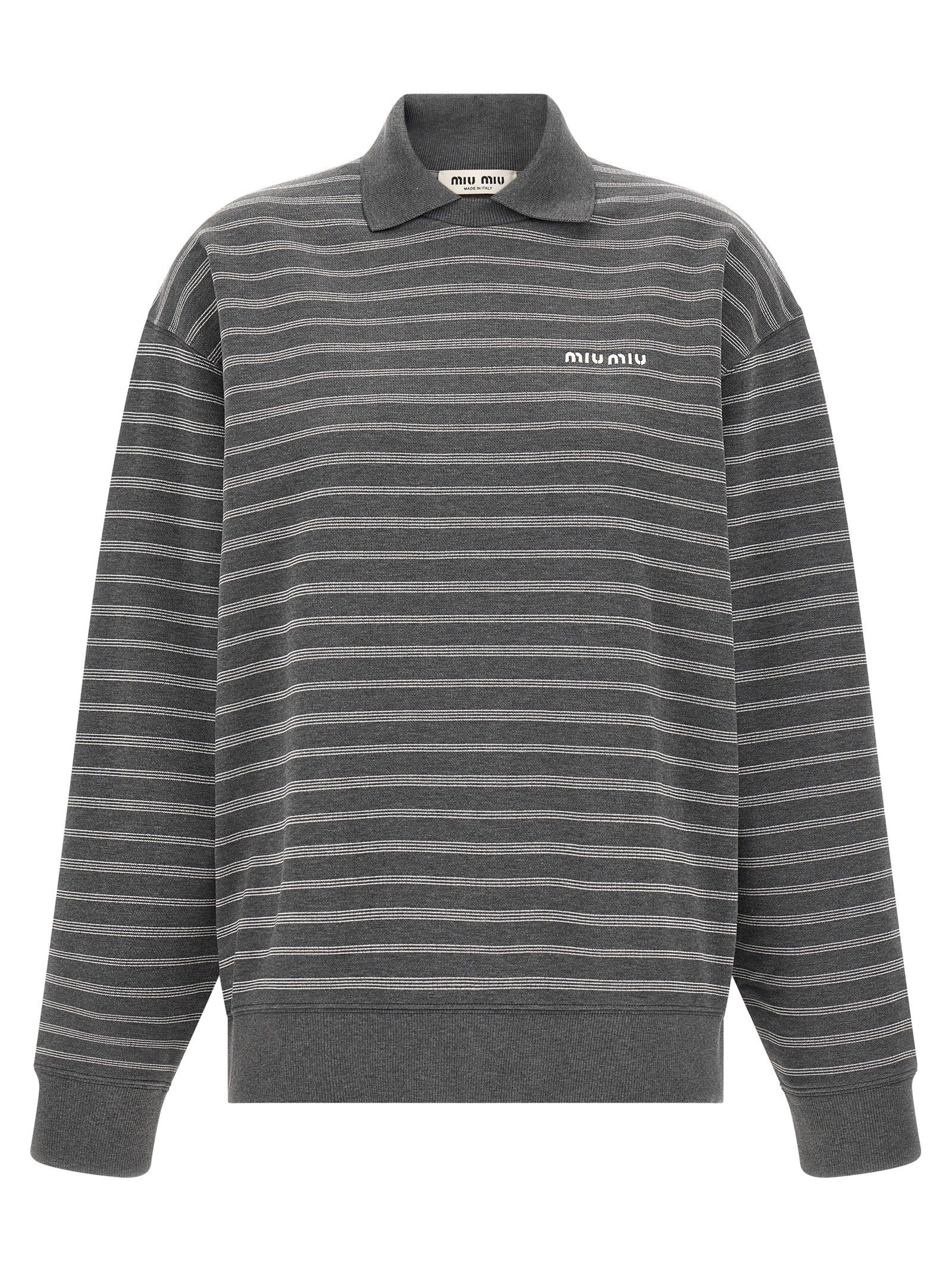 Miu Miu Striped Collared sweatshirt